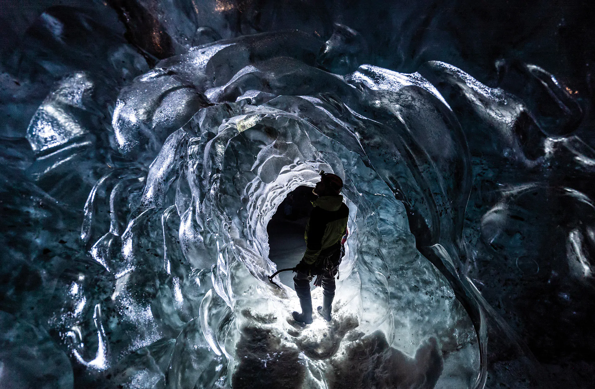 Svalbard North Pole 7 Ice caving in glacier